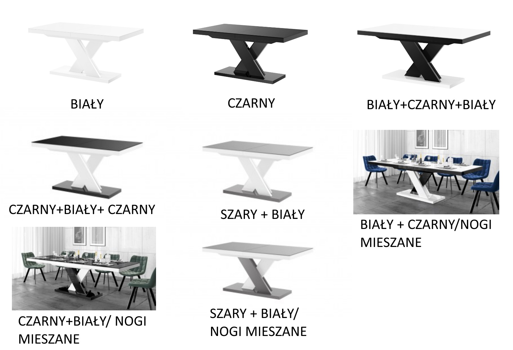 stół rozkładany w połysku xenon lux, nwoczesne stoły xenon lux